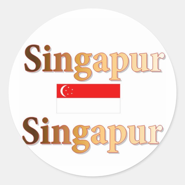 Singapur Runt Klistermärke (Framsida)