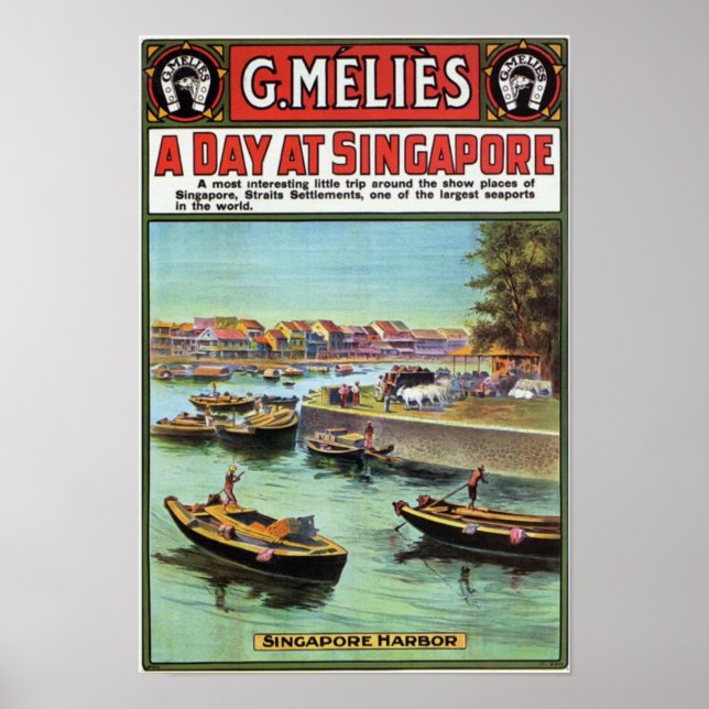 Singapur Vintage Reise Poster (Framsidan)