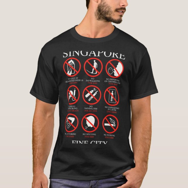 Singare Fine City Funny Rules  T Shirt (Framsida)
