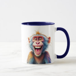 Singe rigolo au sourire éclatant. mugg
