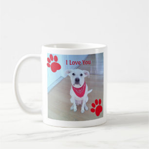 Singel 1 Photo Cute Tassar, Hund, jul, röd Namn Kaffemugg