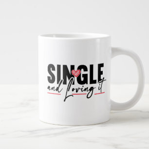 Singel och förälskad jumbo mugg