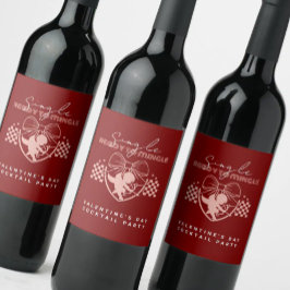 Singel redo att umgås Cupid Röd Alla hjärtans dag- Vinflaska Etikett