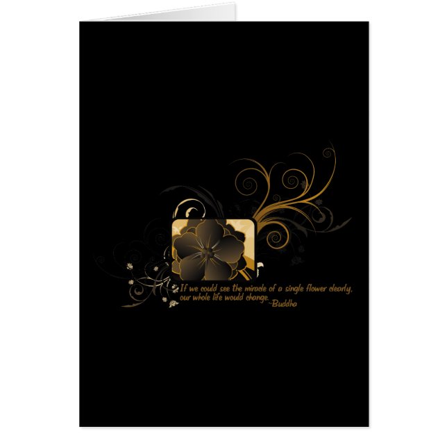 Singelblomma Buddha Hälsningskort (Framsidan)