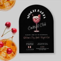 Singelkvinnor Svarta Alla Hjärtans Dags Cocktailpa