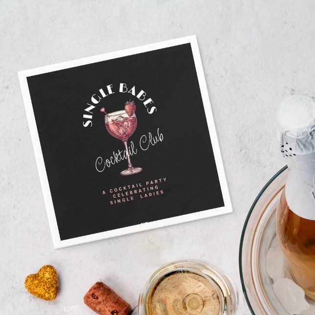 Singelkvinnor Valentinsdagskalas Rosa Drinkserviet Pappersservett (Skapare uppladdad)