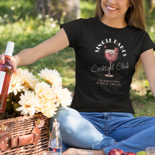 Singelkvinnors Alla hjärtans dag fest Rosa Cocktai T Shirt