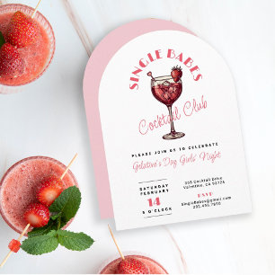 Singelkvinnors Alla Hjärtans Dag Rosa Cocktailpart Inbjudningar