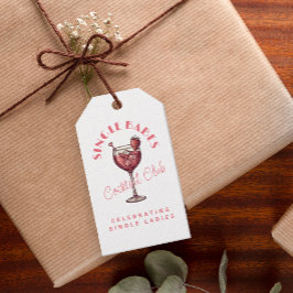 Singelkvinnors Galentine's Day-fest Rosa Drink Presentetikett