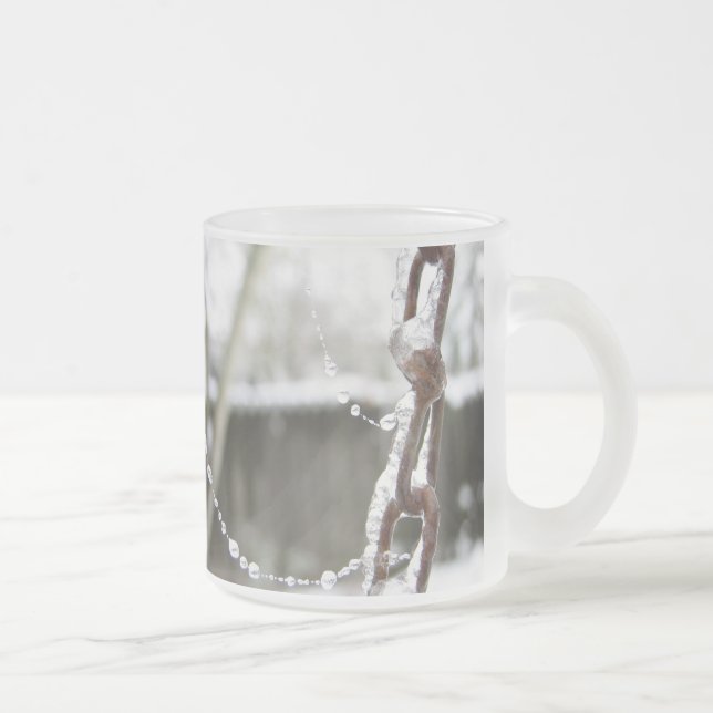 Singeln kedjar och pärlor frostad glasmugg (Höger)