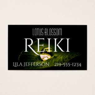 Singeln tappar av vatten på löv Reiki Visitkort