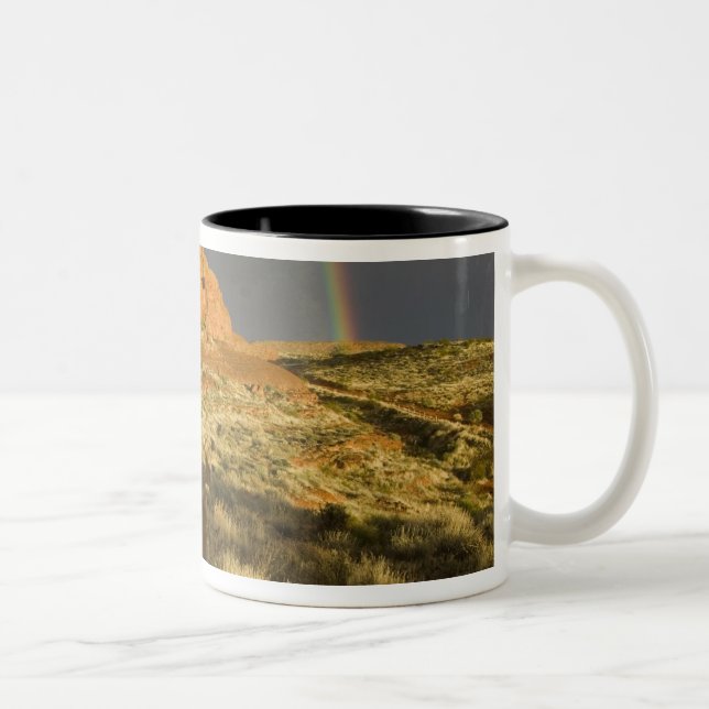 Singelspår vid Red Cliffs Desert Preserve nära Två-Tonad Mugg (Höger)