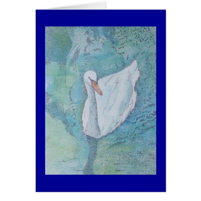 singelsvan hälsningskort (Framsidan)