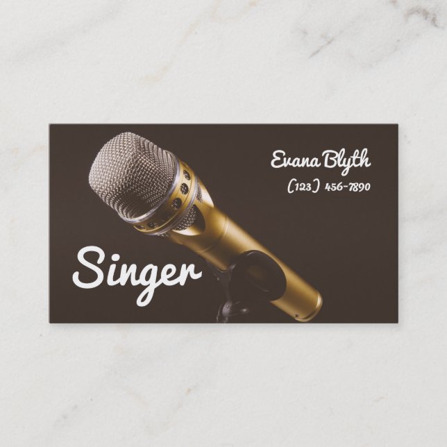 Singer, artist, Vocalist, Music Visitkort (Framsida)