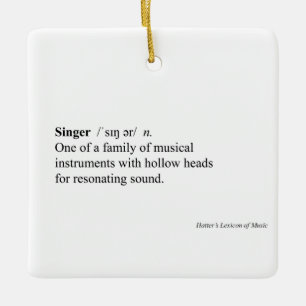 "Singer" Dictionary Definition Humous Music Julgransprydnad Keramik