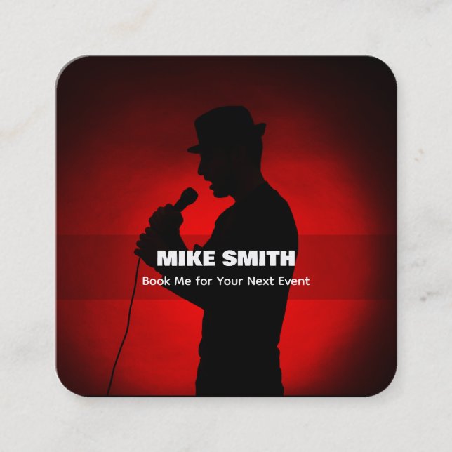 Singer-händelse Fyrkantigt Visitkort (Framsida)