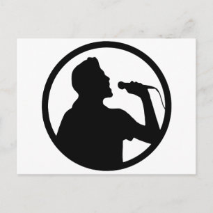 Singer Icon - Karaoke Logotyp Vykort
