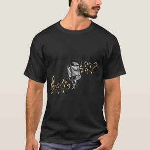 Singer Microphone Musik noter Karaoke älskare T Shirt