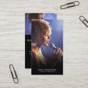 Singer Musician Modern Black Visitkort