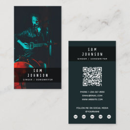 Singer Musician Photo Black & White Modern Music Visitkort