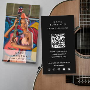 Singer Musician Photo Modern Musical Visitkort