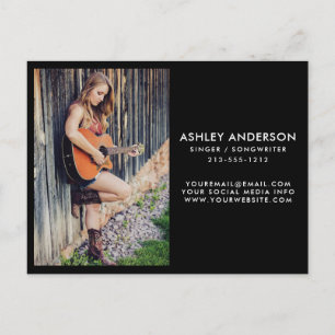 Singer Musician Photo Promo Card - Storlekt vykort