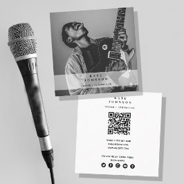 Singer Musician Photo Social Media QR-kod Fyrkantigt Visitkort