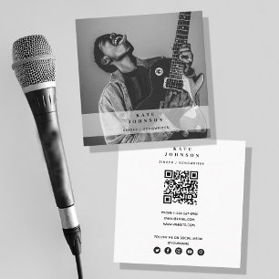 Singer Musician Photo Social Media QR-kod Fyrkantigt Visitkort