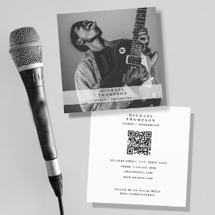 Singer Musician Photo Social Media QR-kod Fyrkantigt Visitkort