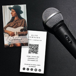 Singer Musician Photo Social Media QR-kod Visitkort