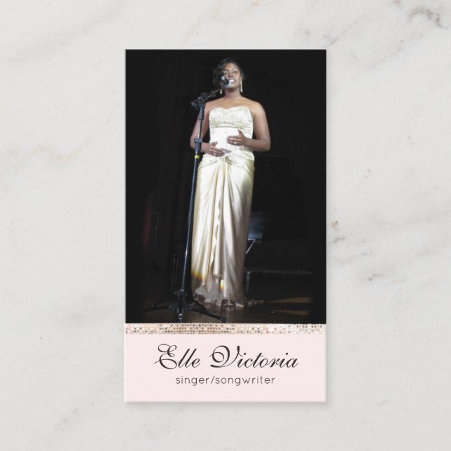 Singer Musician Photo Visitkort (Framsida)