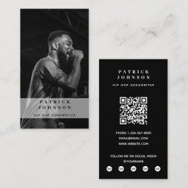 Singer Musician Songwriter Photo Hip hop QR-kod Visitkort