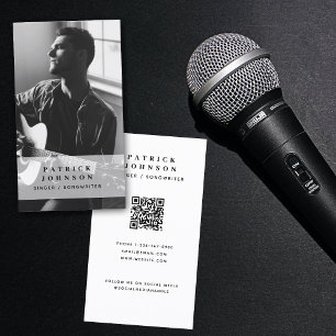Singer Musician Songwriter Photo QR-kod Visitkort