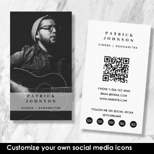 Singer Musician Songwriter Photo Social Media Visitkort