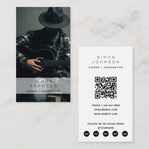 Singer Musician Songwriter Photography QR Code Visitkort