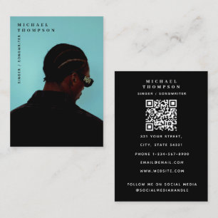 Singer Musiker Foto Utövare Modell QR-kod Visitkort