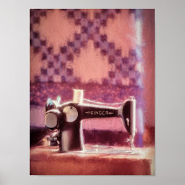Singer Sewing Maskin Poster Pappert (projektionsyt
