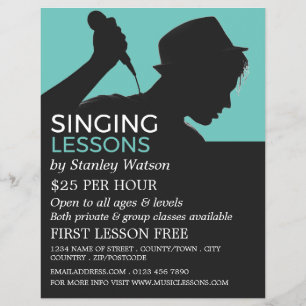 Singer Silhouette, Vocalist Lessons Reklamation Reklamblad