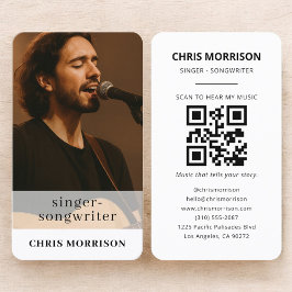 Singer Songwriter QR Code Photo Visitkort