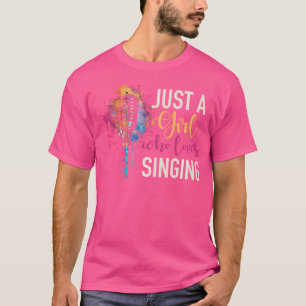 Singer Vintage Microphone Singing Girl Choir Opera T Shirt