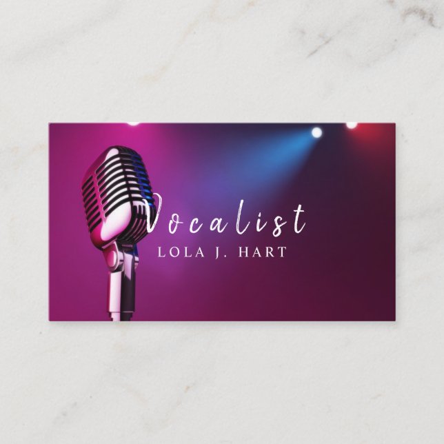 Singer, Vocalist, Solo, Performance Entertainment  Visitkort (Framsida)