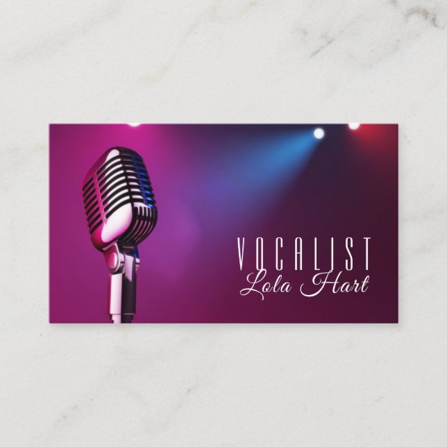 Singer, Vocalist, Solo, Performance Entertainment Visitkort (Framsida)