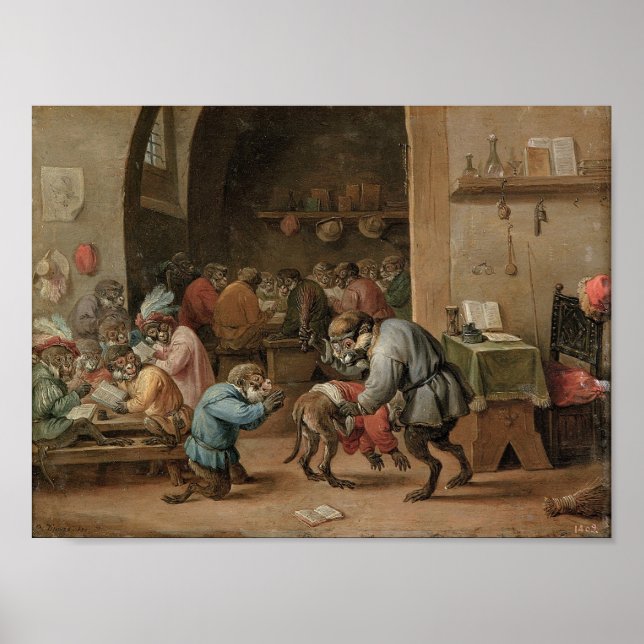 Singerie: Apor som fungerar som människor i konsts Poster (Framsidan)