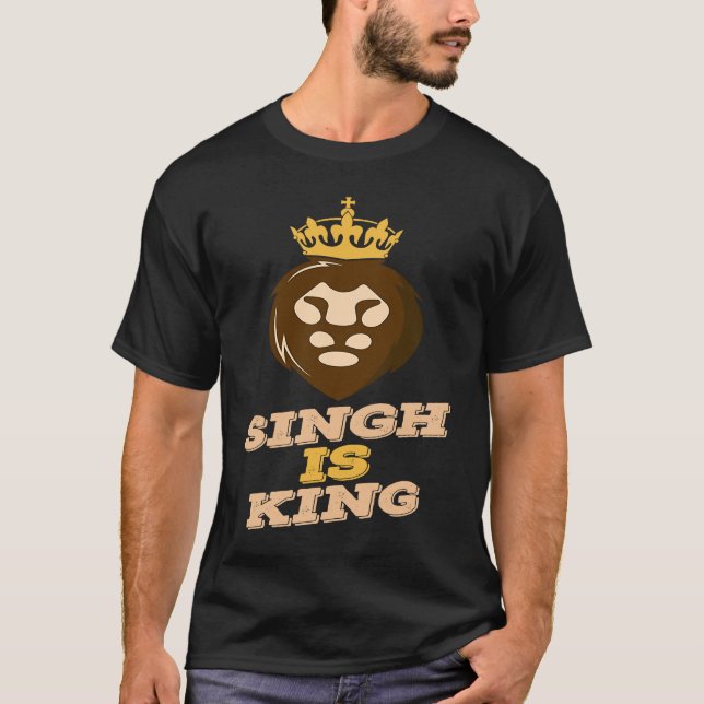 Singh är Kung Lejon T Shirt (Framsida)