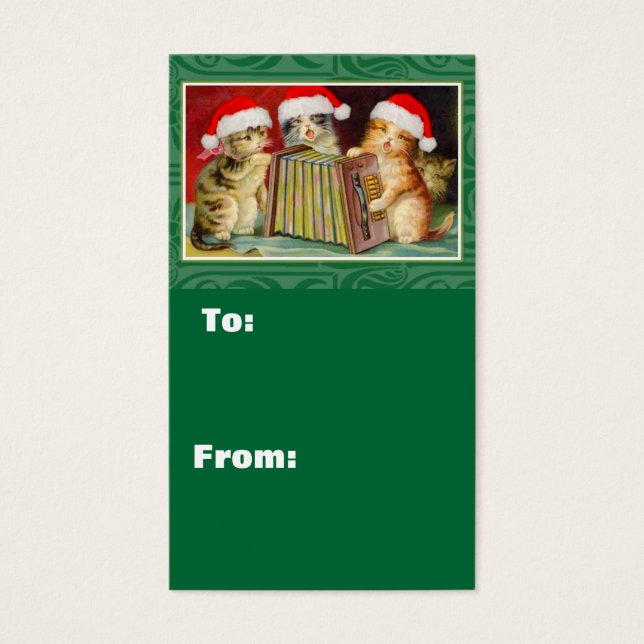 Singin Cats Juletiketters Visitkort (Framsidan)