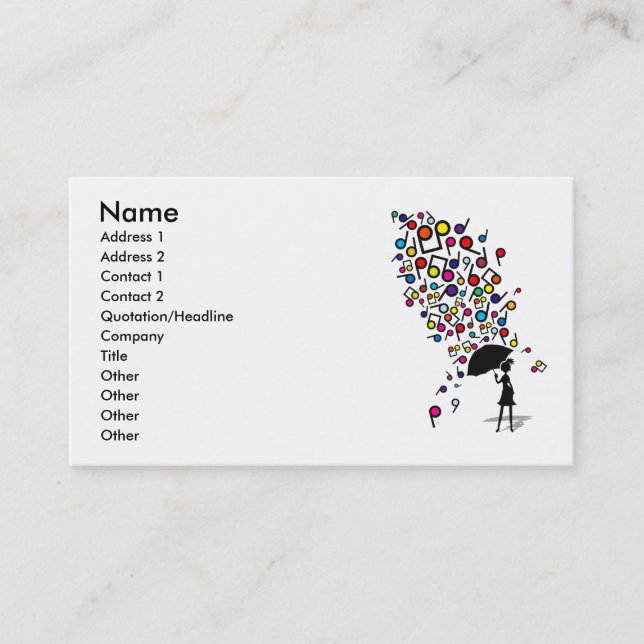 Singin i regna visitkort (Framsida)