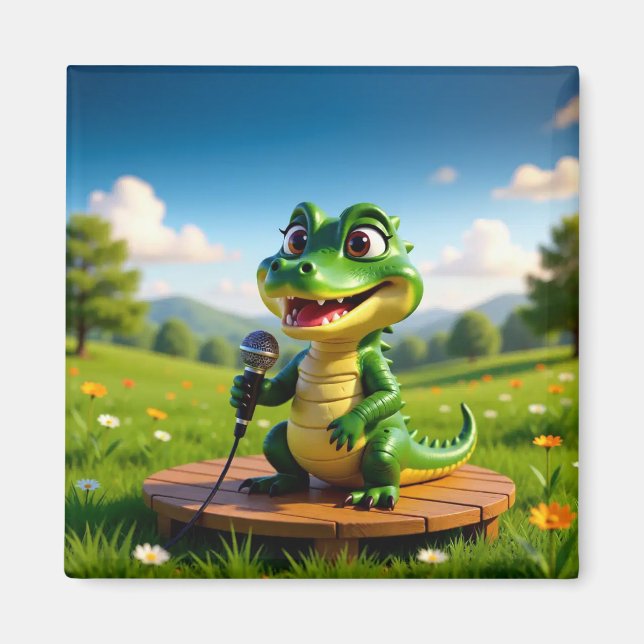Singing Alligator Andy – Cute Kids  Magnet (Framsidan)