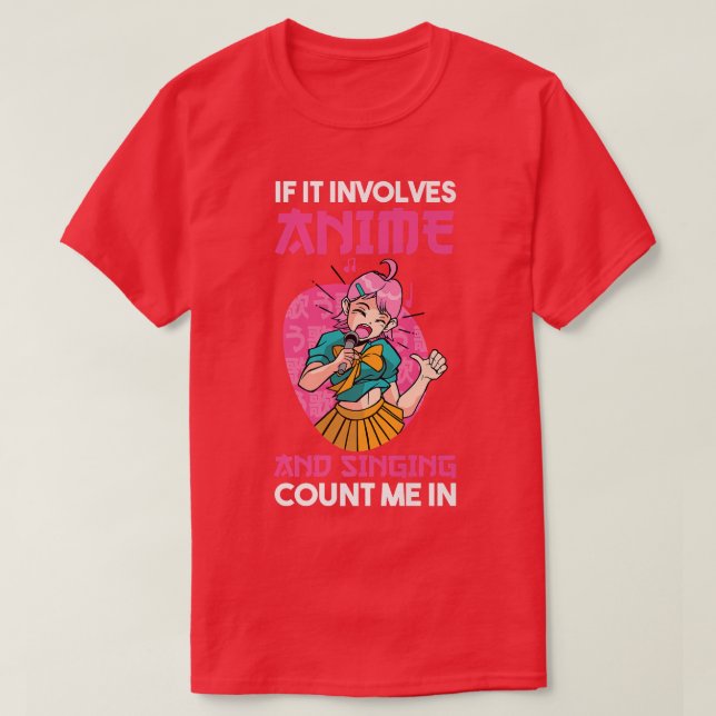Singing and Anime  T Shirt (Design framsida)