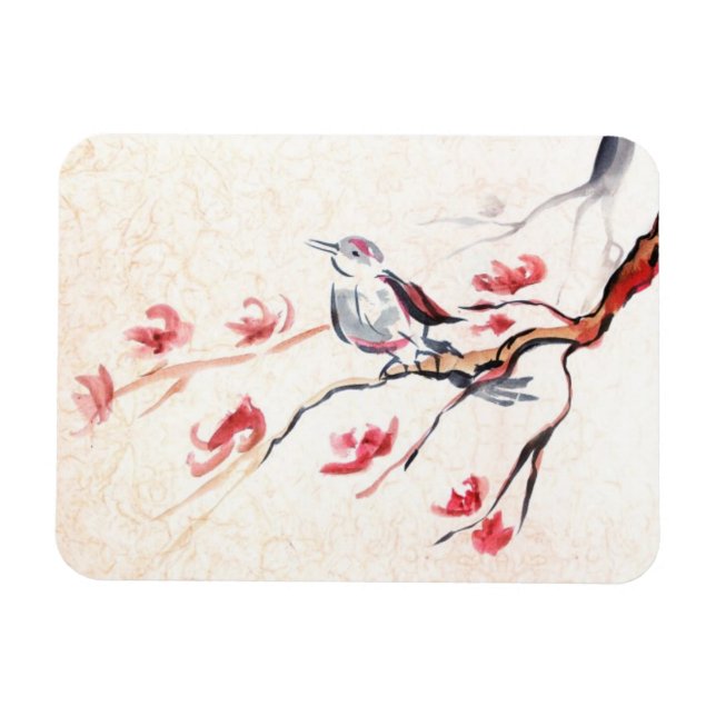 Singing Bird Background Magnet (Horisontell)