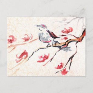 Singing Bird Background Vykort